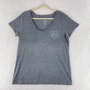 Torrid Gray "I'm A Keeper" V-Neck T-Shirt Womens Short Sleeve‎ Casual Size Large